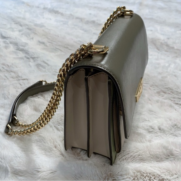 Michael Kors Jade Tricolor Large Gusset Leather Shoulder Crossbody Bag, Green - Picture 6 of 12